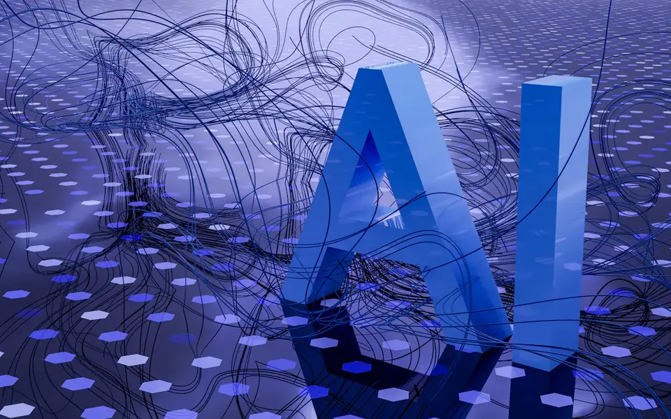 Abstract AI workflow visualization